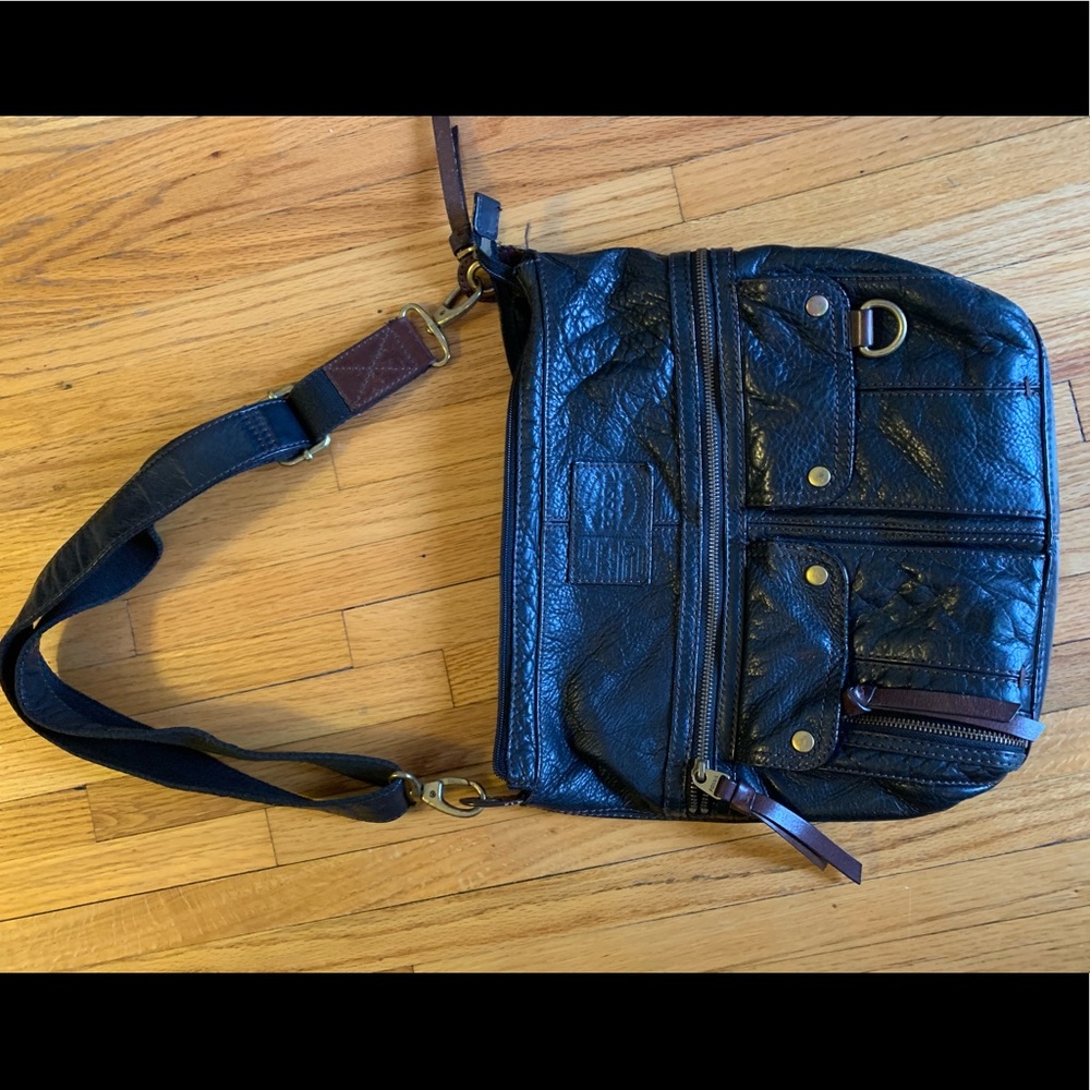 Fossil black leather bag